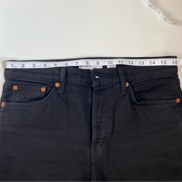 REDONE Black High Waisted  Jeans Comfort Stretch High Rise Ankle Crop - Picture 10 of 14